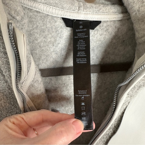 Lululemon Tundra Trek Wool Full Zip Hooded Sweater Jacket Sherpa Medium Gorpcore - Picture 12 of 16